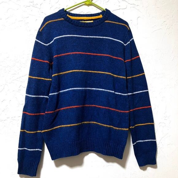 Aeropostale Men’s M Wool Blend Sweater Blue Stripe Crewneck Pullover Y2K Preppy - Picture 1 of 6